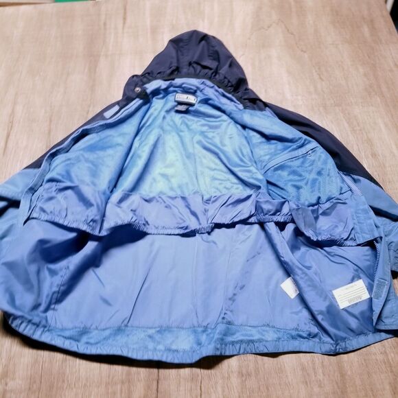 Lands End Zip Windbreaker, Hooded, Pockets, Women's Size M 10-12, Blue Gorp - Picture 7 of 16